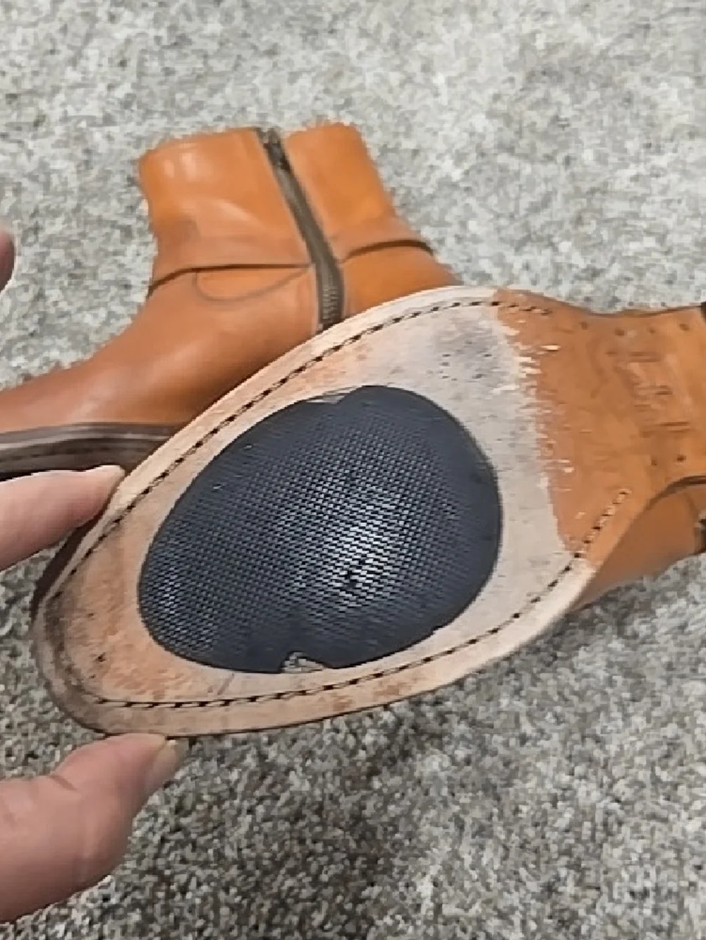 Frye Dara Cognac Leather Chukka Biker Boots with Side Zip